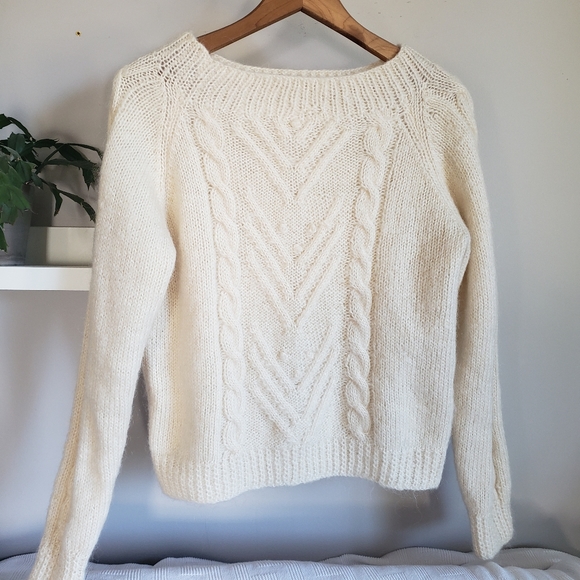 Sweaters - Hand Knit Vintage Ivory Sweater